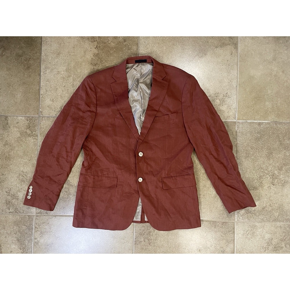 Lauren Ralph Lauren 100% Linen Blazer Mens 40R Red Two Button Black Label Coat